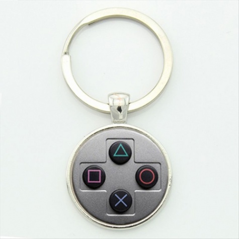 PlayStation controller kulcstartó, táskadísz - szürke színben