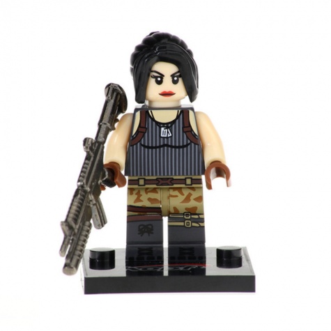 Fortnite, Female Special Soldier minifigura - fényes fegyverrel